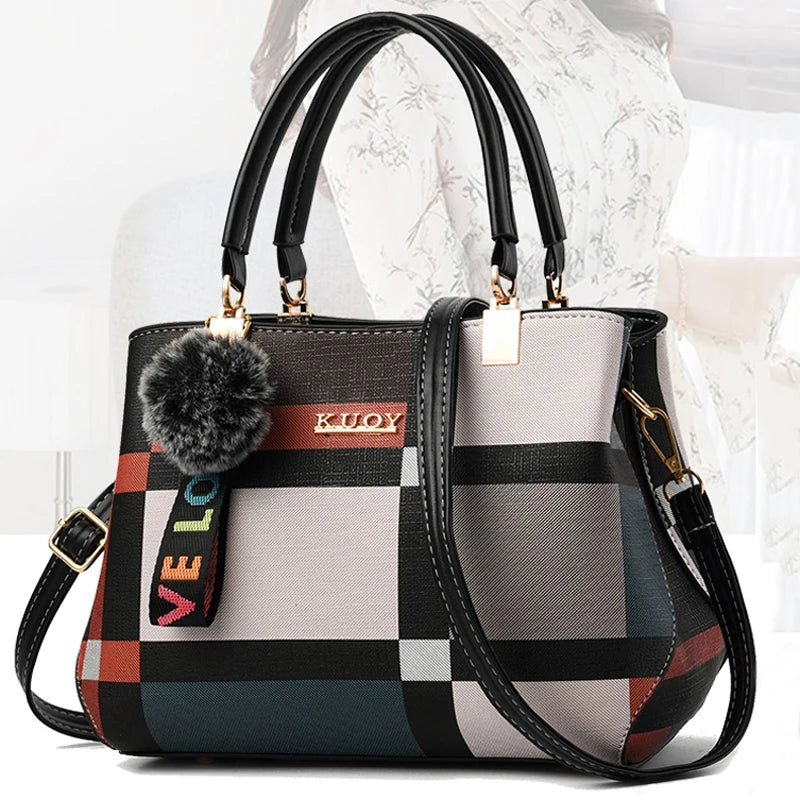 Luxury Plaid Handbag – Women’s Shoulder & Crossbody Tote Bag