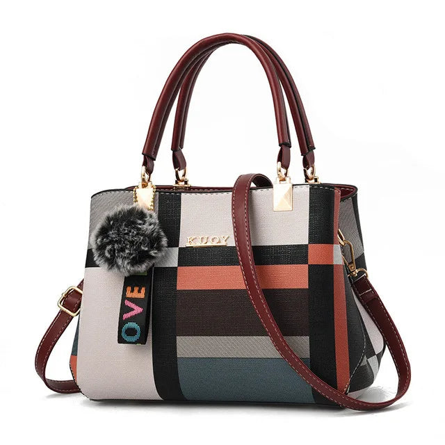 Luxury Plaid Handbag – Women’s Shoulder & Crossbody Tote Bag