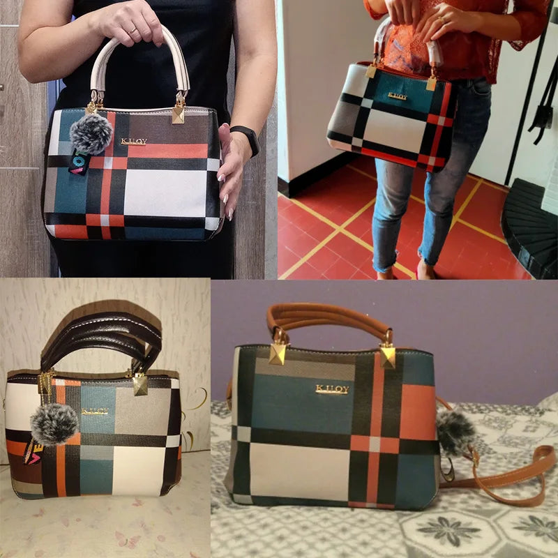 Luxury Plaid Handbag – Women’s Shoulder & Crossbody Tote Bag