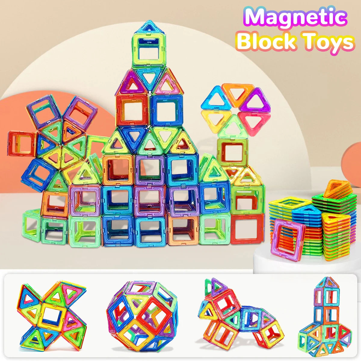 Magnetic Building Blocks ā STEM Construction Set for Kids | Montessori Educational DIY Magnet Tiles