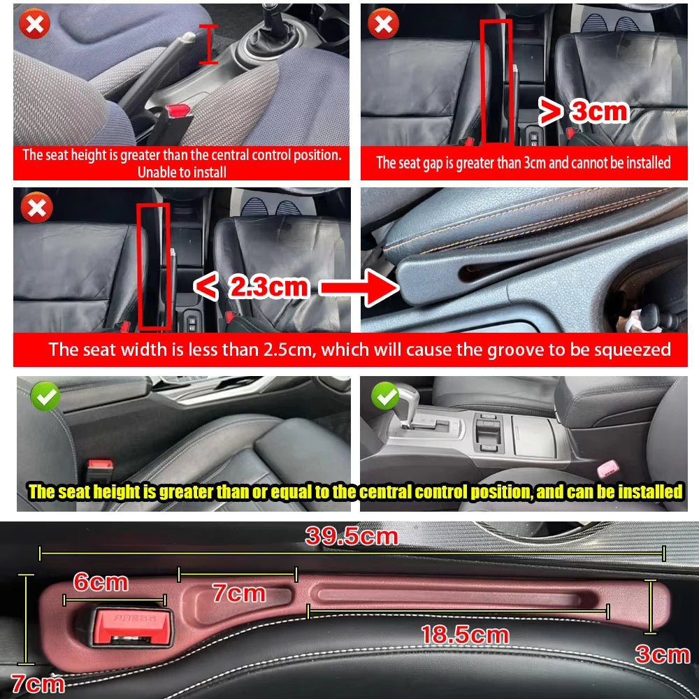 Car Seat Gap Filler (2PCS) – Prevent Items Falling Between Car Seats