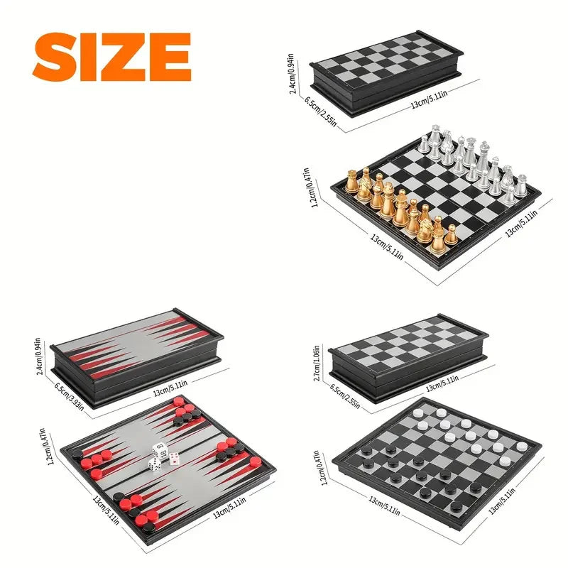 Mini Magnetic Chess Board Game – Folding Portable Travel Chess Set
