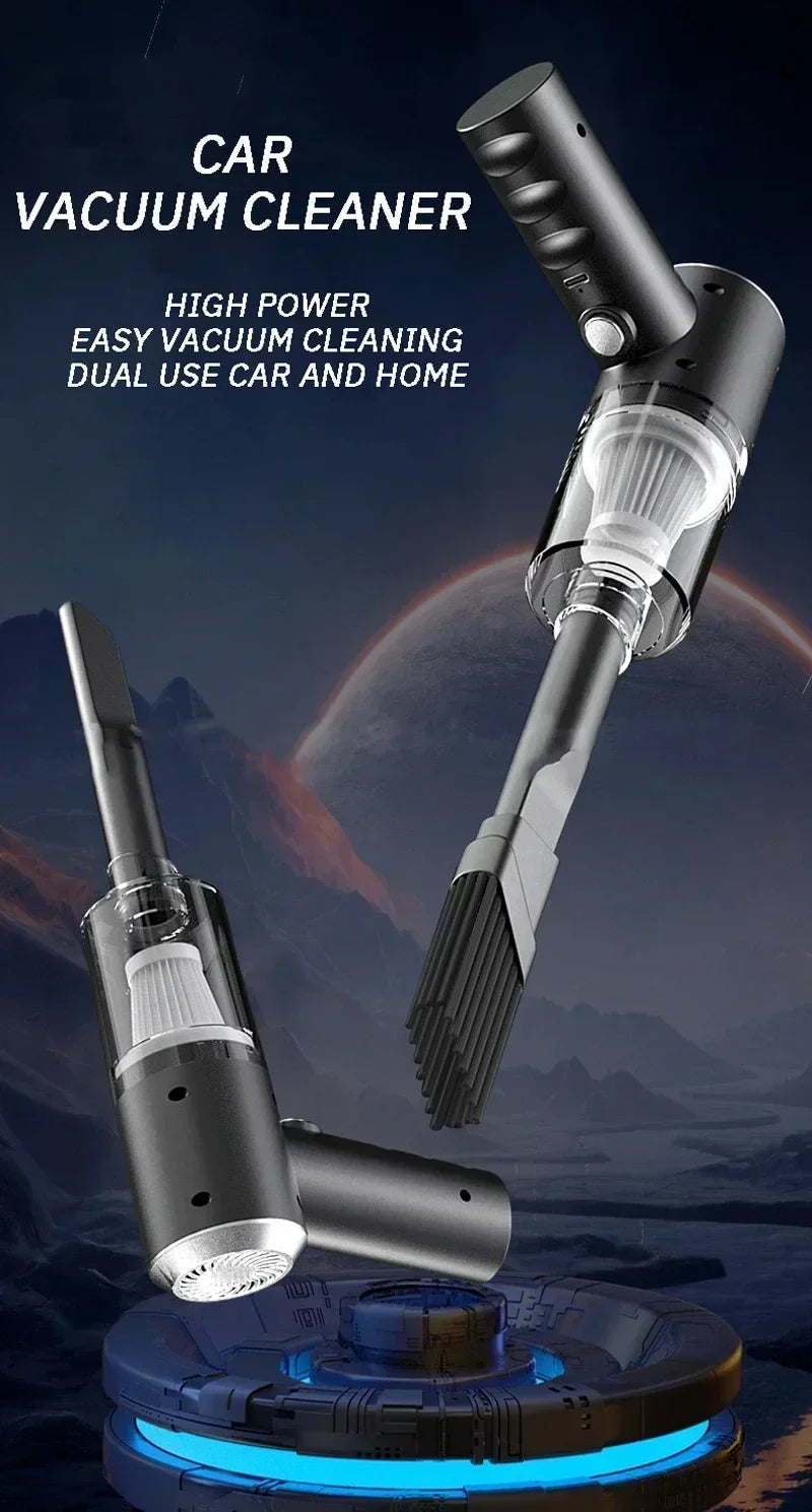 Portable Wireless Car Vacuum Cleaner – 120W Rechargeable 3-in-1 Handheld