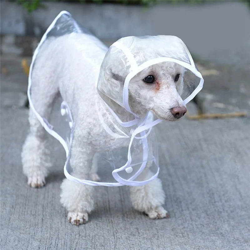 Transparent Dog Raincoat with Hood – Waterproof Pet Jacket for Rainy Days