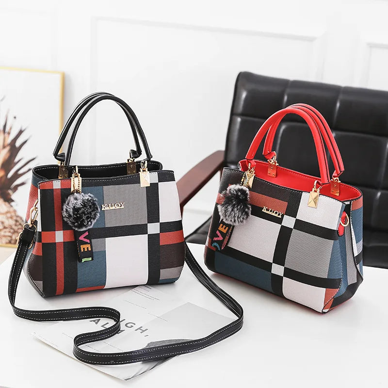 Luxury Plaid Handbag – Women’s Shoulder & Crossbody Tote Bag