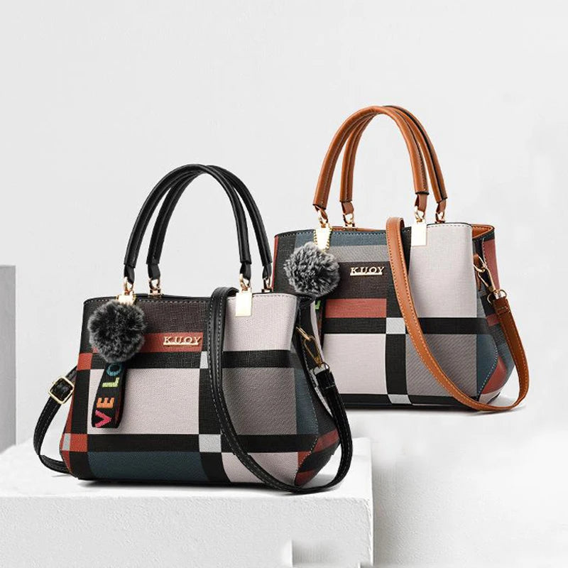 Luxury Plaid Handbag – Women’s Shoulder & Crossbody Tote Bag