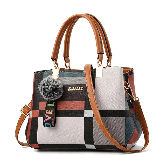 Luxury Plaid Handbag – Women’s Shoulder & Crossbody Tote Bag