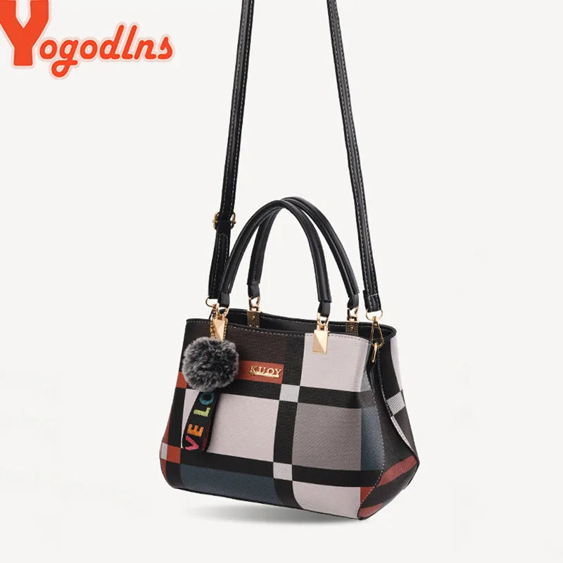 Luxury Plaid Handbag – Women’s Shoulder & Crossbody Tote Bag