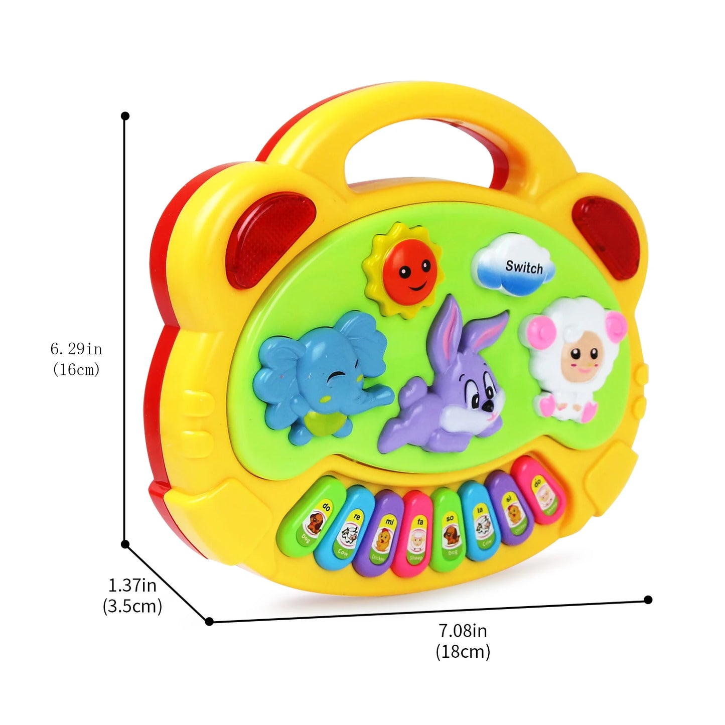 Kids Cartoon Piano – Musical Keyboard Toy with Animal Sounds & Flashing Lights