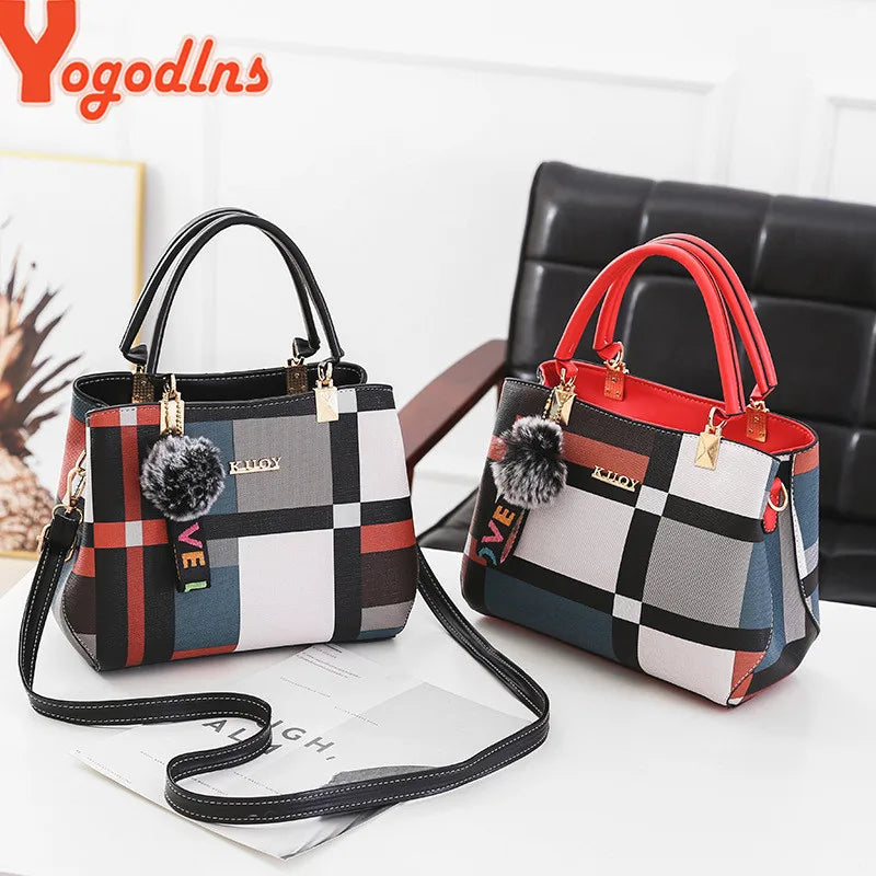 Luxury Plaid Handbag – Women’s Shoulder & Crossbody Tote Bag