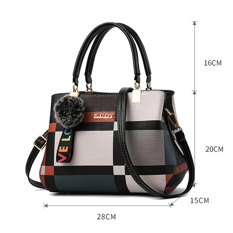 Luxury Plaid Handbag – Women’s Shoulder & Crossbody Tote Bag