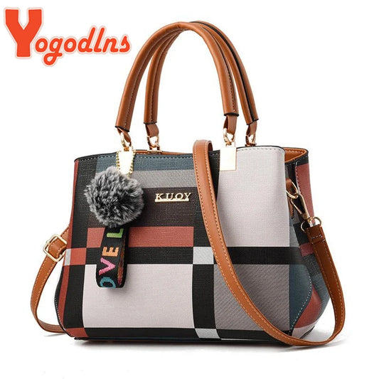 Luxury Plaid Handbag – Women’s Shoulder & Crossbody Tote Bag