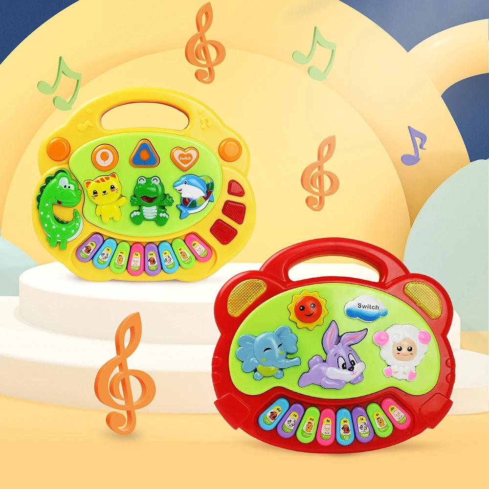 Kids Cartoon Piano – Musical Keyboard Toy with Animal Sounds & Flashing Lights