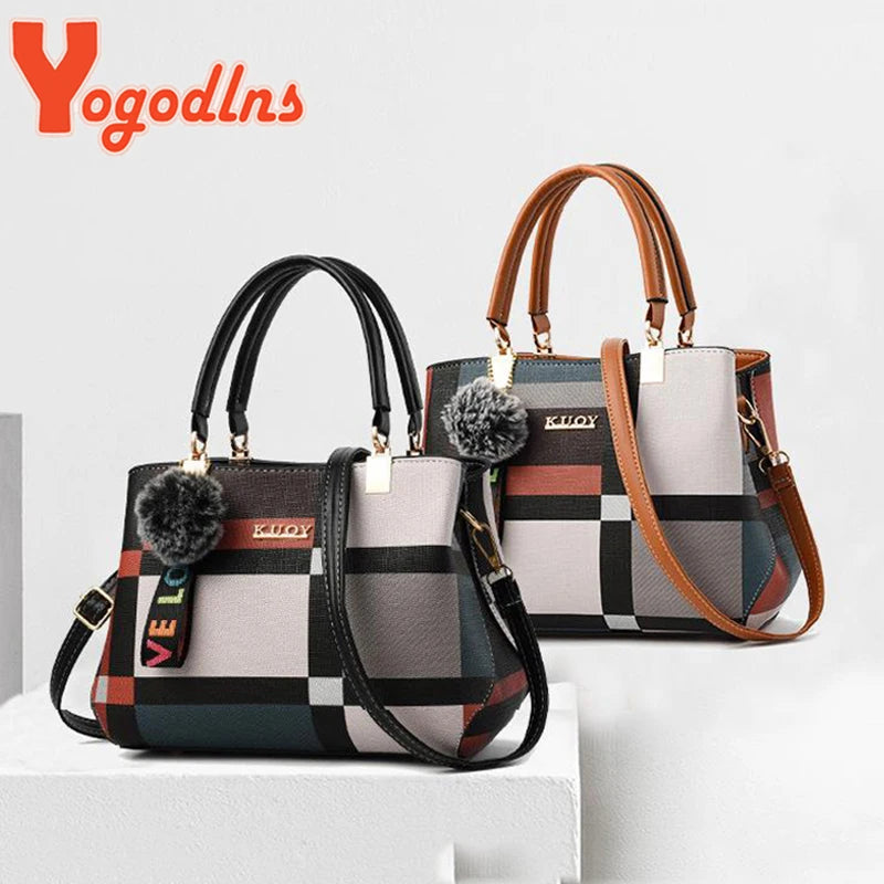 Luxury Plaid Handbag – Women’s Shoulder & Crossbody Tote Bag
