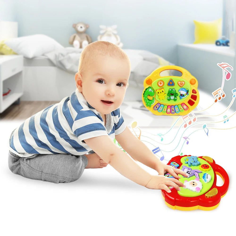 Kids Cartoon Piano – Musical Keyboard Toy with Animal Sounds & Flashing Lights