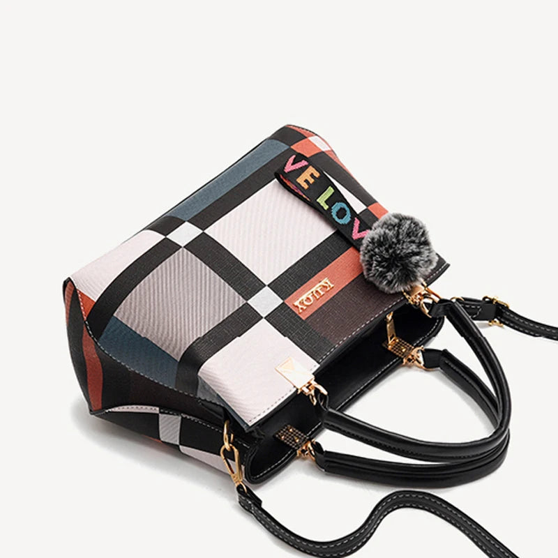 Luxury Plaid Handbag – Women’s Shoulder & Crossbody Tote Bag