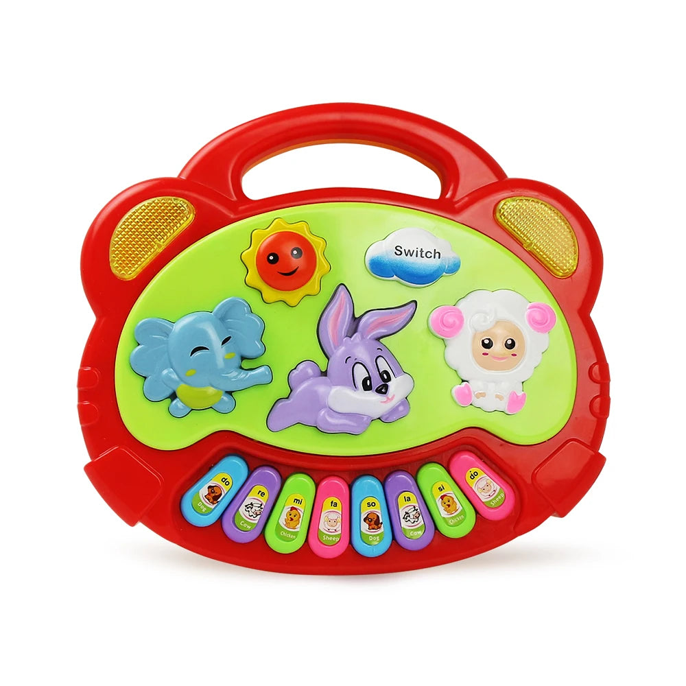 Kids Cartoon Piano – Musical Keyboard Toy with Animal Sounds & Flashing Lights