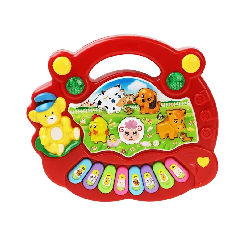 Kids Cartoon Piano – Musical Keyboard Toy with Animal Sounds & Flashing Lights