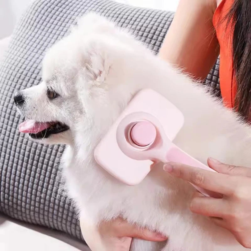 Pet Grooming Brush – Self-Cleaning Dog & Cat Deshedding Comb