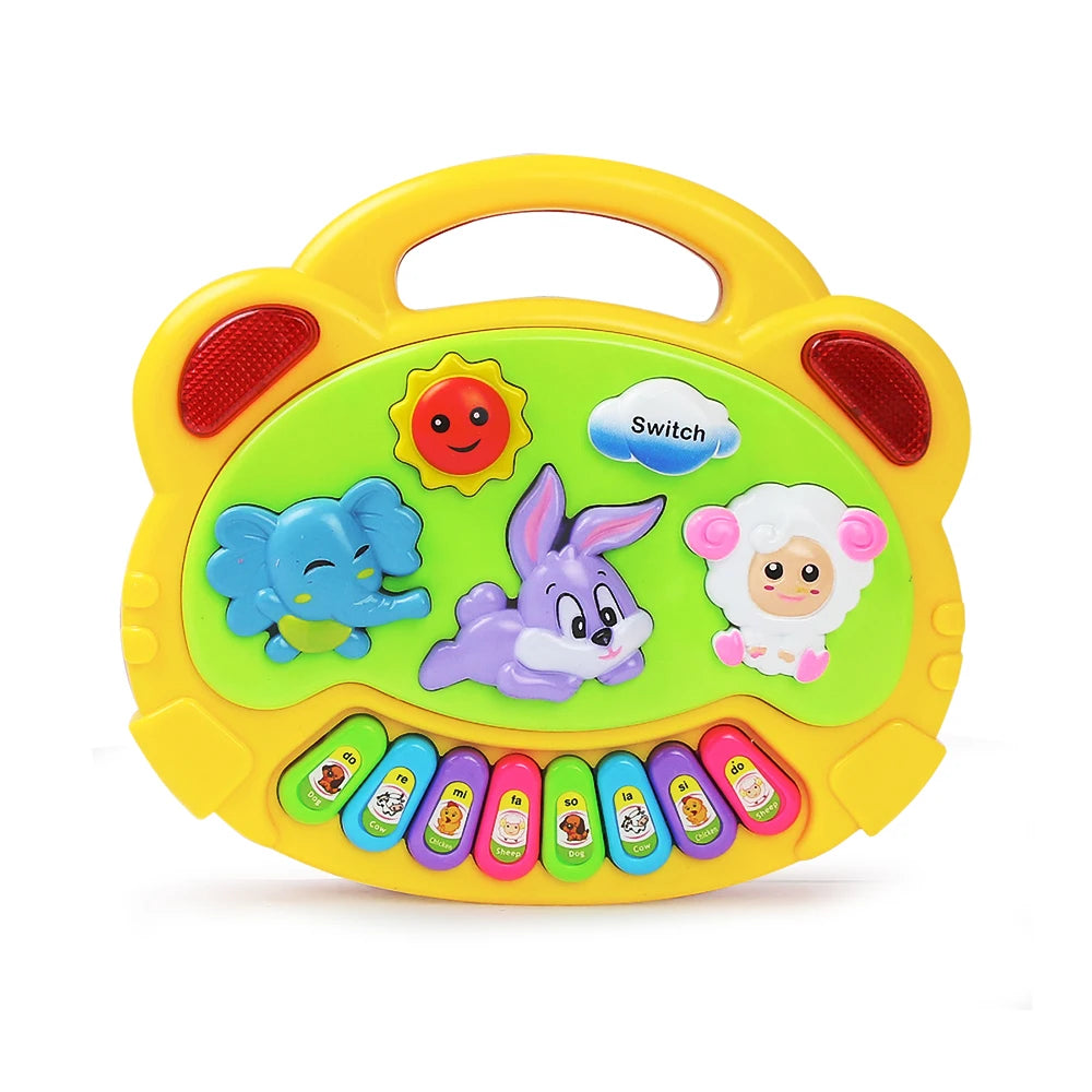 Kids Cartoon Piano – Musical Keyboard Toy with Animal Sounds & Flashing Lights