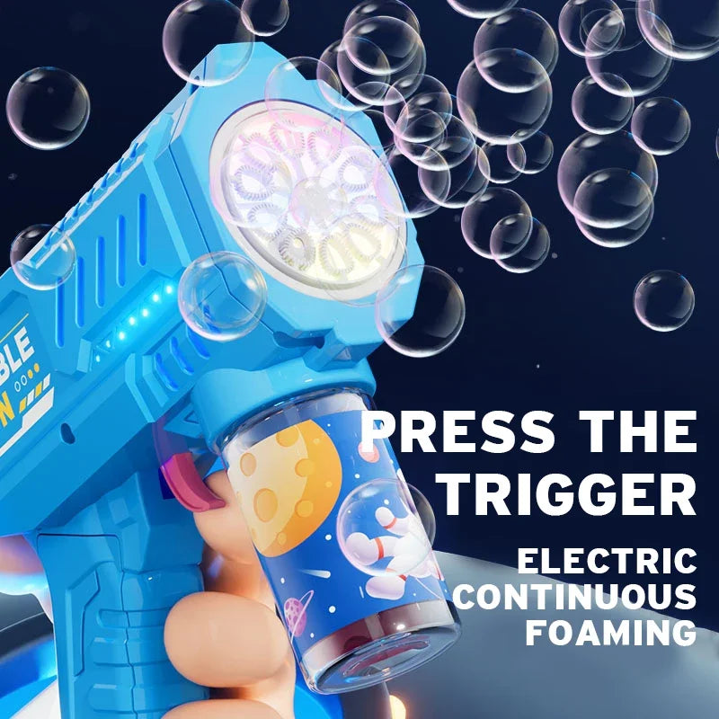 Automatic Bubble Gun – Rocket Bubble Machine with Bubble Liquid for Kids