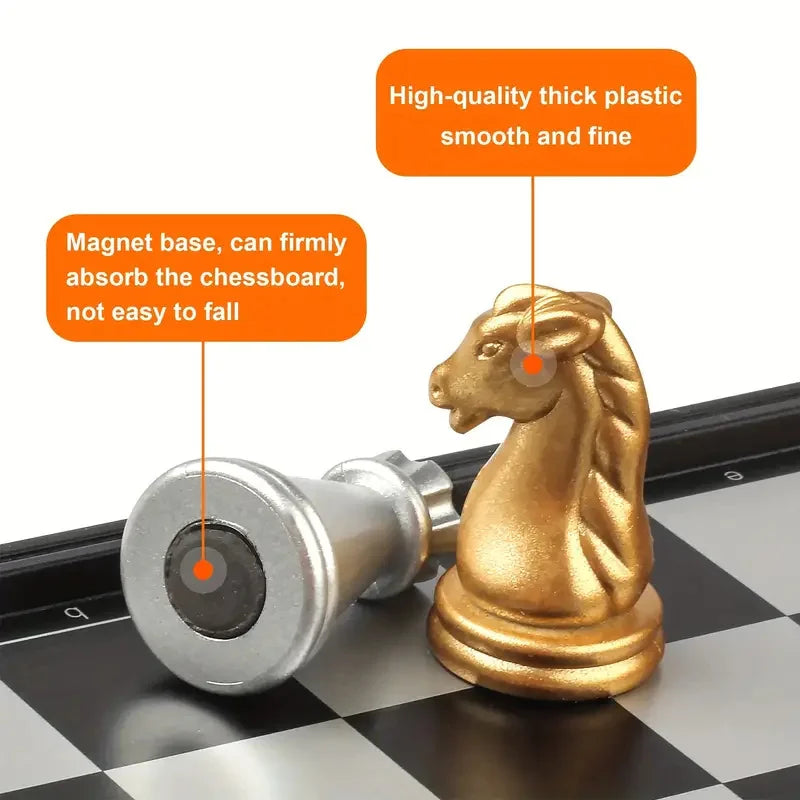 Mini Magnetic Chess Board Game – Folding Portable Travel Chess Set