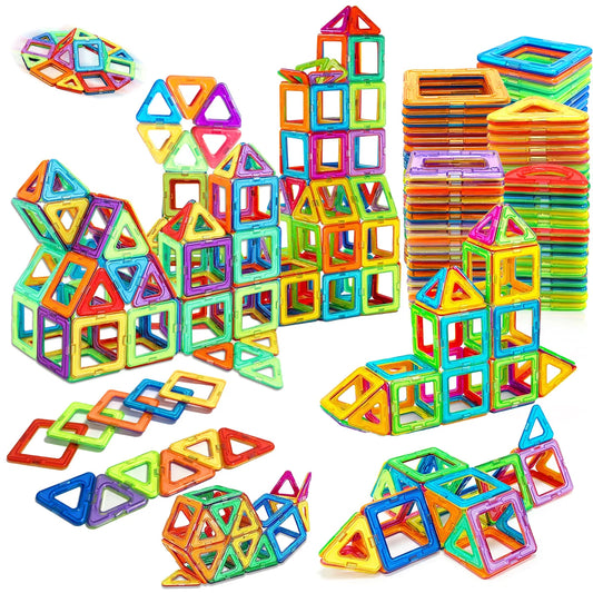 Magnetic Building Blocks – STEM Construction Set for Kids | Montessori Educational DIY Magnet Tiles