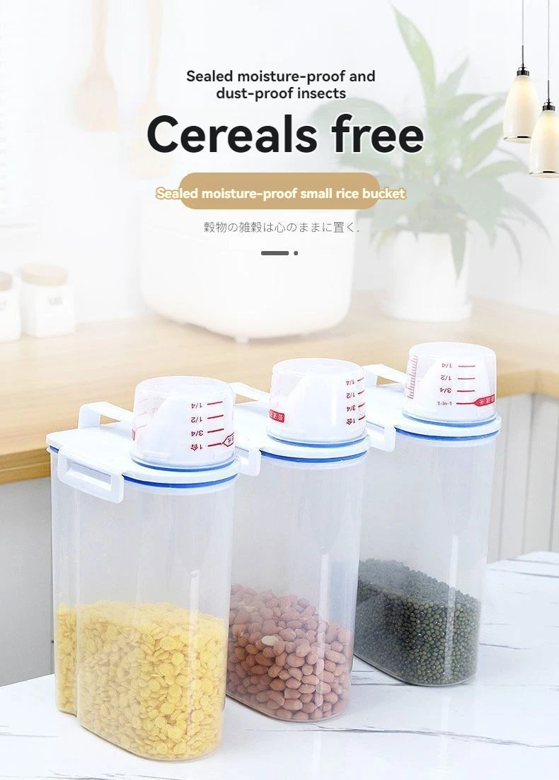 Moisture-Proof Grain Storage Container – Airtight Rice Jar & Food Dispenser Box