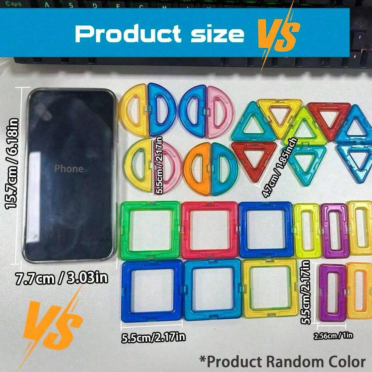 Magnetic Building Blocks – STEM Construction Set for Kids | Montessori Educational DIY Magnet Tiles