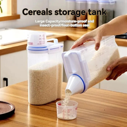 Moisture-Proof Grain Storage Container – Airtight Rice Jar & Food Dispenser Box