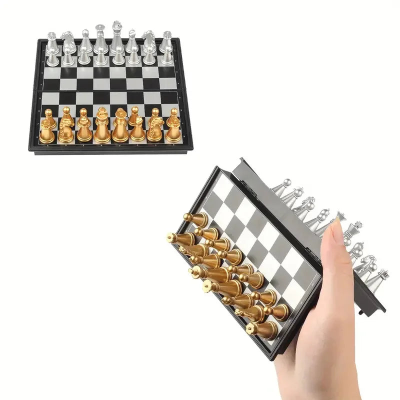 Mini Magnetic Chess Board Game – Folding Portable Travel Chess Set