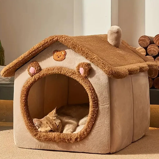 Foldable Pet House – Washable Cozy Bed for Small Dogs & Cats | Cute Indoor Puppy & Kitten Cave