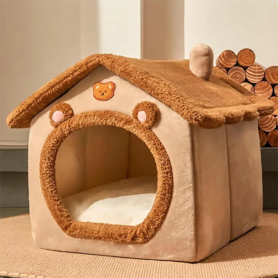 Foldable Pet House – Washable Cozy Bed for Small Dogs & Cats | Cute Indoor Puppy & Kitten Cave