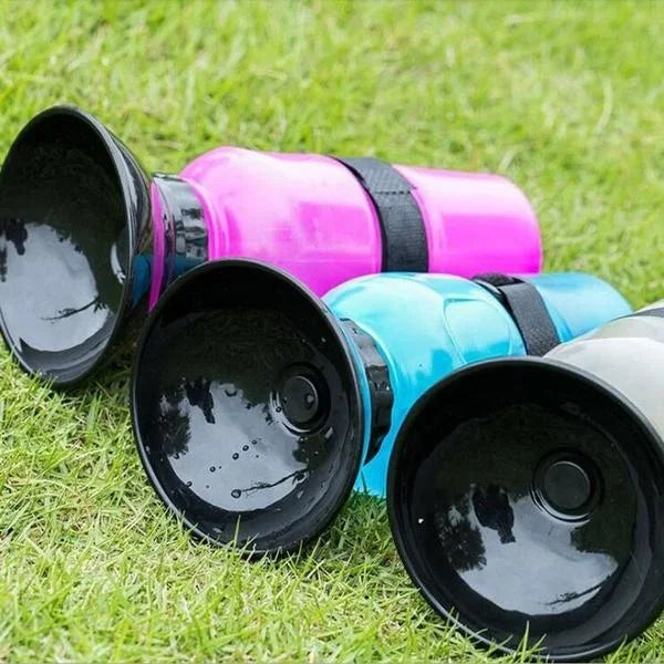 Portable Dog Water Bottle with Built‑In Bowl – 500ml Leak Proof, Ideal for Walks, Travel & Outdoor Adventures