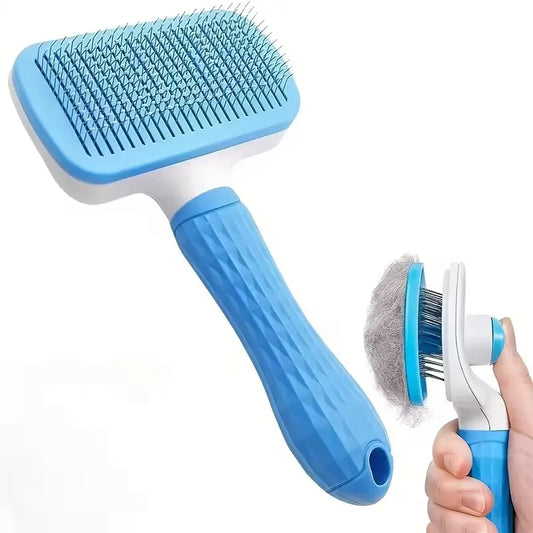 Pet Grooming Brush – Self-Cleaning Dog & Cat Deshedding Comb