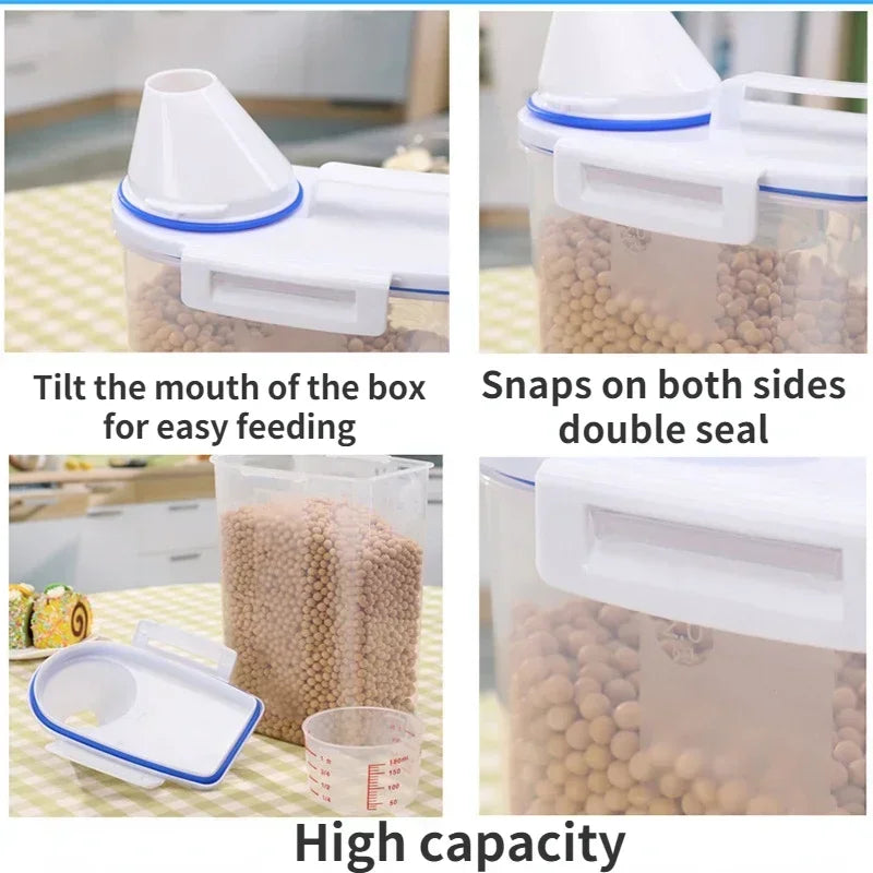 Airtight pet food storage container with measuring cup -1.5kg / 2kg Capacity-Moisture-Proof for Cats & Dogs