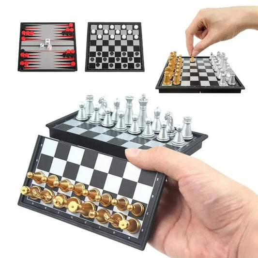 Mini Magnetic Chess Board Game – Folding Portable Travel Chess Set