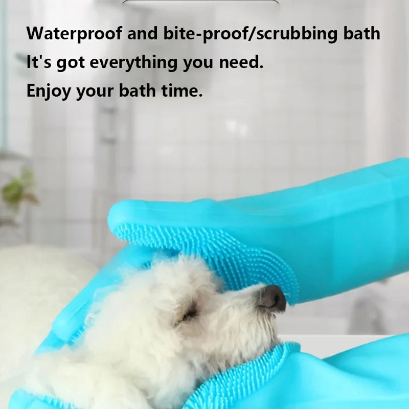Pet Grooming Gloves – Dog & Cat Bathing and Hair Removal Scrubber