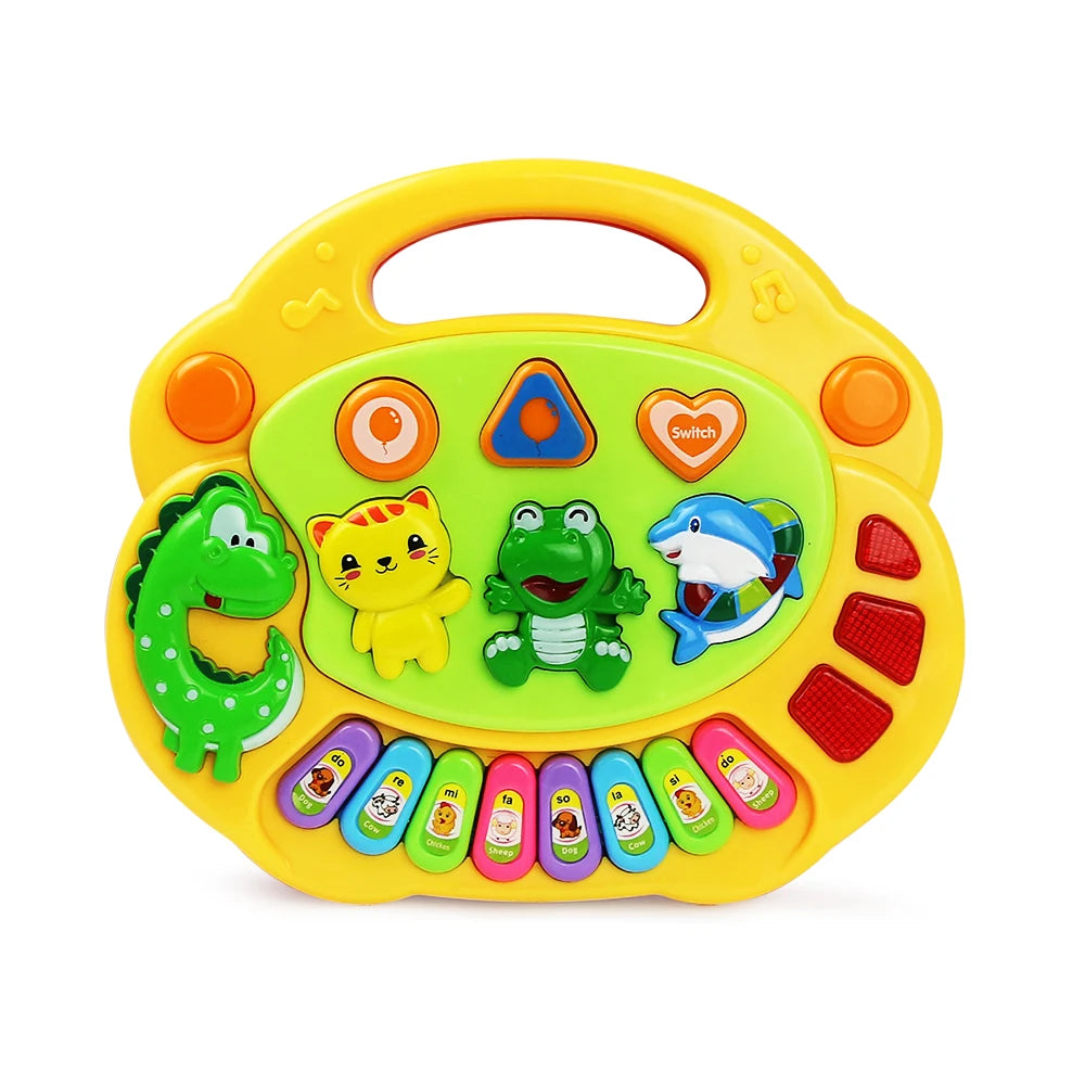 Kids Cartoon Piano – Musical Keyboard Toy with Animal Sounds & Flashing Lights