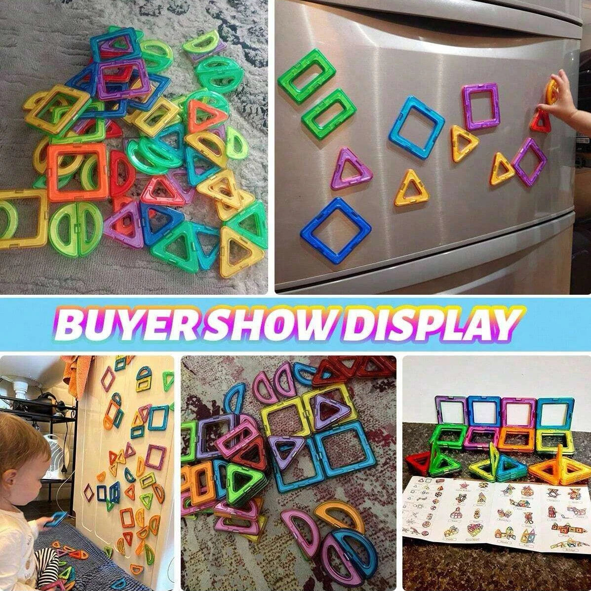 Magnetic Building Blocks – STEM Construction Set for Kids | Montessori Educational DIY Magnet Tiles