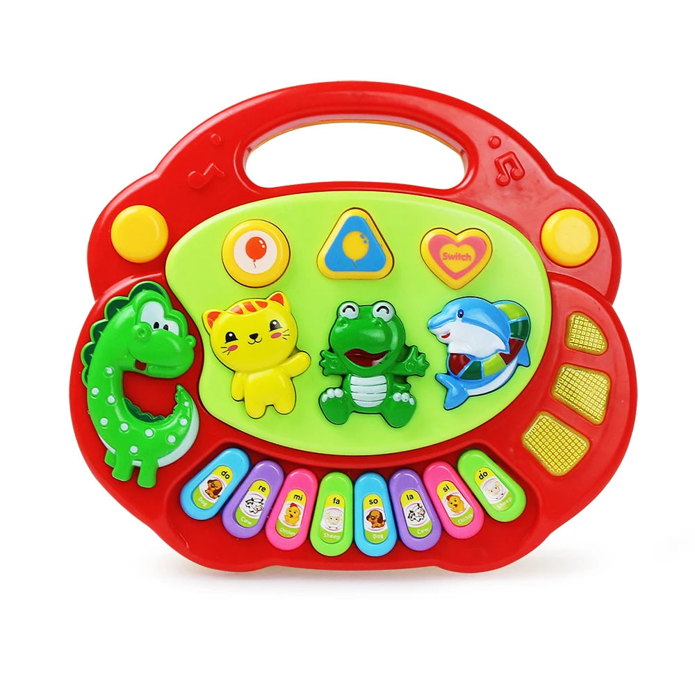 Kids Cartoon Piano – Musical Keyboard Toy with Animal Sounds & Flashing Lights