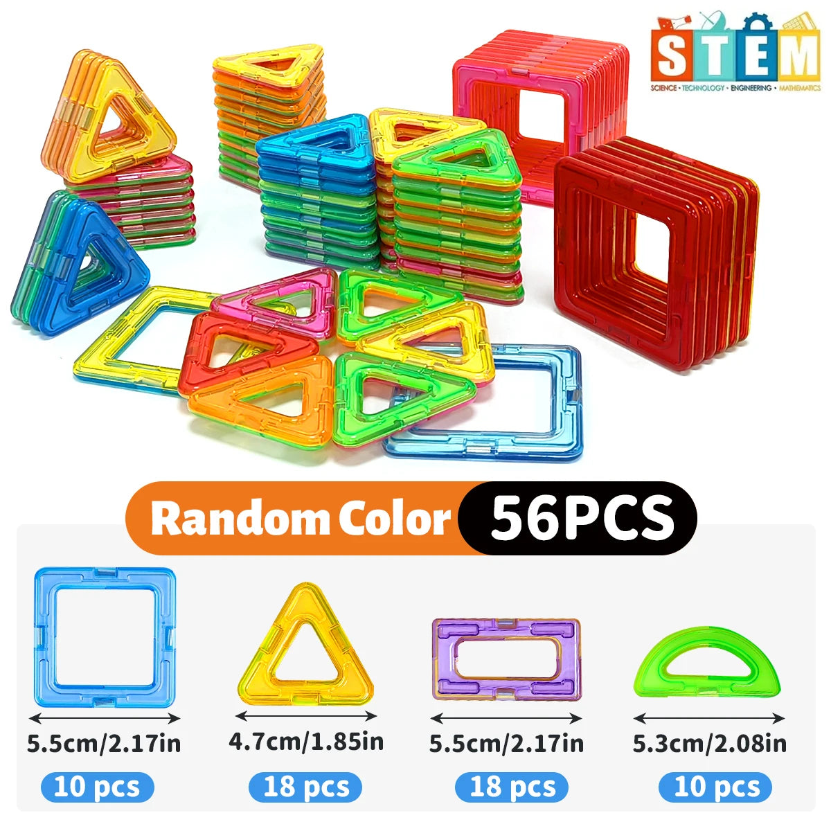Magnetic Building Blocks – STEM Construction Set for Kids | Montessori Educational DIY Magnet Tiles